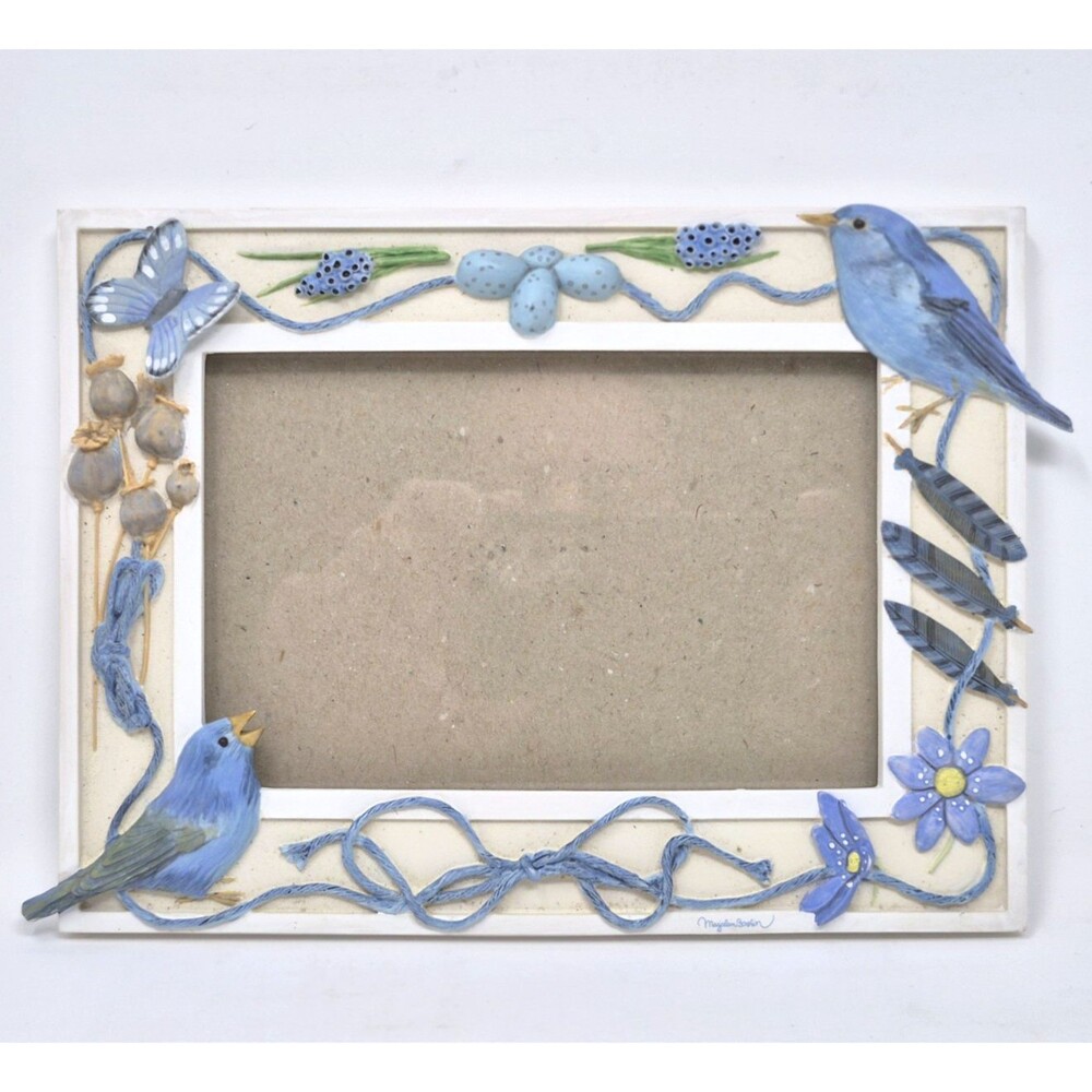 Hallmark Marjolein Bastin Picture Frame 4x6 in. Bluebirds Flowers Butterflies